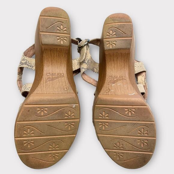 DANSKO JULIE Ladies Taupe Snakeskin Sandals Size EU 41  (#1464 ) US 10.5-11 - Picture 7 of 8